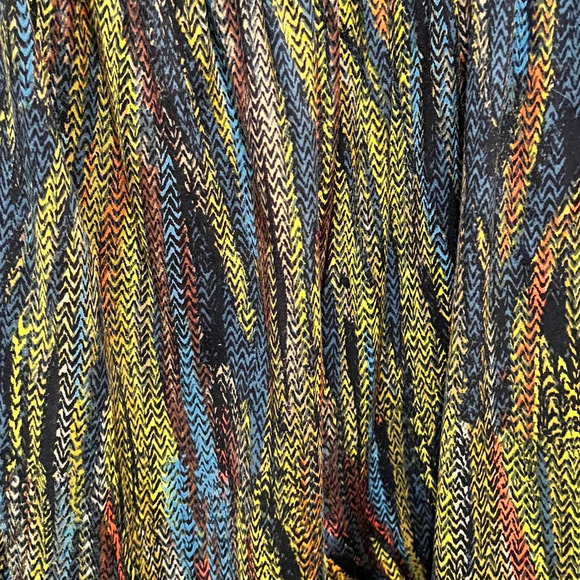 AUW 1 Shoulder Summer Dress Mini Length Women's Medium Rayon Stretch Waist - Picture 4 of 8